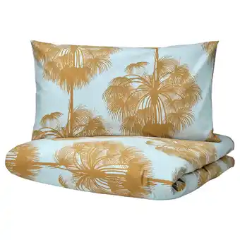 Änglatrumpet bettwäsche-set, 2-teilig, hellblau/ocker, 140x200/70x90 cm