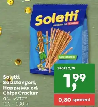 ADEG Soletti Salzstangerl, Happy Mix od. Chips Cracker 100 - 230 g Angebot