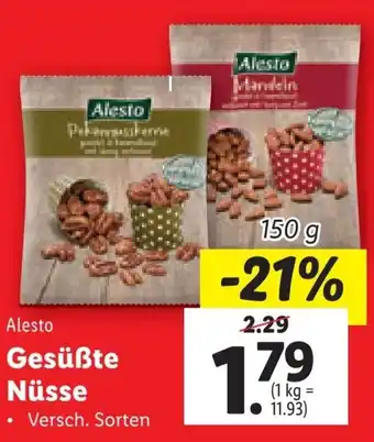 Lidl Alesto Gesüßte Nüsse 150g Angebot