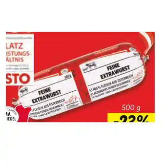 Lidl Wiesentaler feine extrawurst lidl 500 gramm 1 stange Angebot
