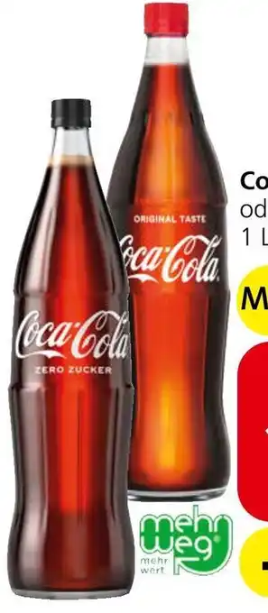 Eurospar Coca-Cola original oder zero 1 Liter Angebot