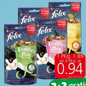 Eurospar Felix Knabber Mix Katzensnacks Angebot