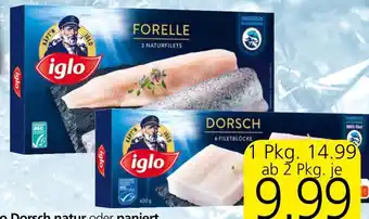 Eurospar Iglo Dorsch natur oder paniert Angebot