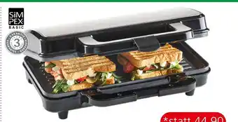 Eurospar SIMPEX Basic Sandwichtoaster XXL Angebot