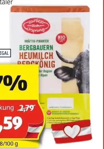 Hofer BIO-HEUMILCH KÄSESCHEIBEN Angebot