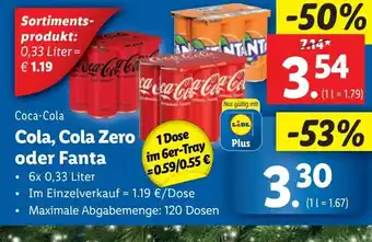 Lidl Cola, Cola Zero oder Fanta Angebot