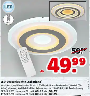 LED-Deckenleuchte Sabationo