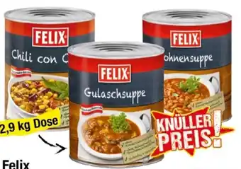 Maximarkt Felix Gulaschsuppe, Bohnensuppe oder Chili con Carne Angebot