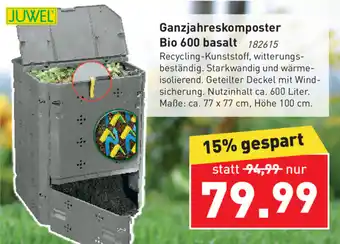 BauProfi Ganzjahreskomposter Bio 600 Basalt Angebot