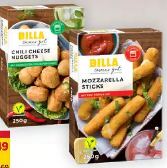 Billa immer gut Mozzarella Sticks, Chili Cheese Nuggets, Emmentaler Herzen od. Back-Camembert Angebot