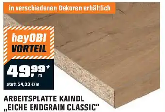 OBI ARBEITSPLATTE KAINDL ,,EICHE ENDGRAIN CLASSIC" Angebot
