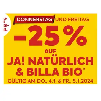 Billa 25% auf ja! natürlich & billa bio billa Angebot