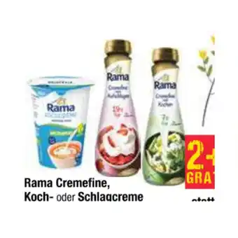 Maximarkt Rama cremefine, koch- oder schlagcreme versch. sorten maximarkt 1 stück Angebot