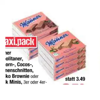 Maximarkt Manner neapolitaner, vollkorn-, cocos-, zitronenschnitten, schoko brownie oder snack minis maximarkt 1 packung Angebot