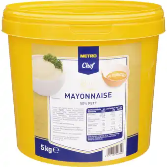 Metro Metro chef mayonnaise, preisangabe ohne mwst. (preis inkl. mwst. 12,86 €), metro 5 kilogramm 1 packung Angebot