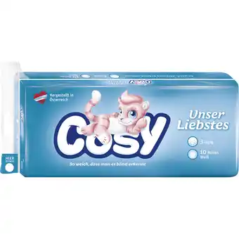 Metro Cosy toilettenpapier 3-lagig, preisangabe ohne mwst. (preis inkl. mwst. 3,59 €), metro 10 rollen 1 packung Angebot