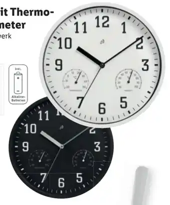 Lidl Wanduhr mit Thermo-und Hygrometer Angebot