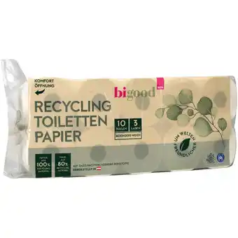 Bipa Bi good toilettenpapier 3-lagig bipa 10 rollen 1 packung Angebot