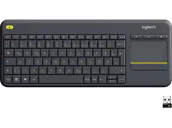 Media Markt Logitech k400 plus kabellose tv-tastatur mit touchpad, programmierbare multimedia-tasten schwarz Angebot