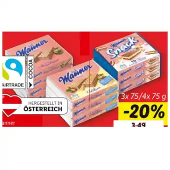 Lidl Manner neapolitaner schnitten, vollkorn schnitten oder snack minis lidl 1 packung Angebot