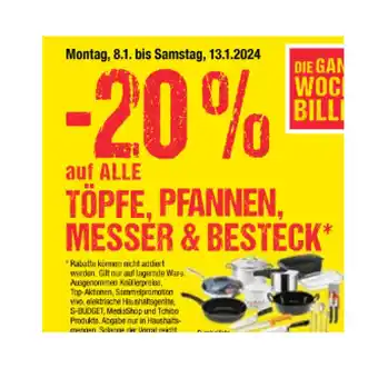 Maximarkt 20% auf alle töpfe, pfannen, messer & besteck maximarkt Angebot