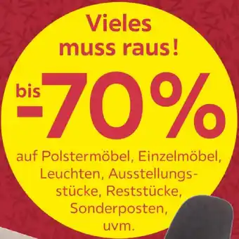 Möbelix Vieles muss raus! -70% auf polstermöbel, einzelmöbel, leuchten, ausstellungsstücke, reststücke, sonderposten, uvm. möbelix Angebot