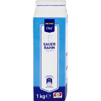 Metro Metro chef sauerrahm, preisangabe ohne mwst. (preis inkl. mwst. 3,07 €), metro 1 kilogramm 1 packung Angebot