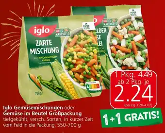 Spar Iglo Gemüsemischungen oder Gemüse im Beutel Großpackung Angebot