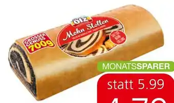 Spar Meisterbäcker Ölz Nuss- oder Mohn Stollen Angebot