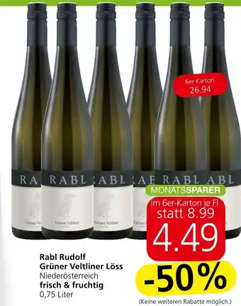 Spar Rabl Rudolf Grüner Veltliner Löss Angebot
