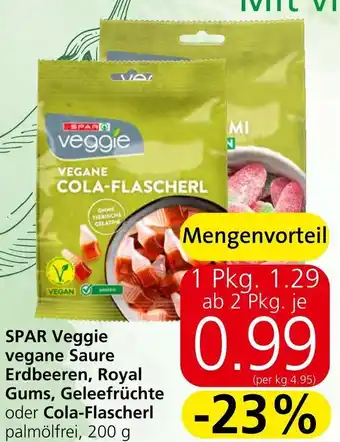 Spar SPAR Veggie vegane Saure Erdbeeren, Royal Gums, Geleefrüchte oder Cola-Flascherl Angebot