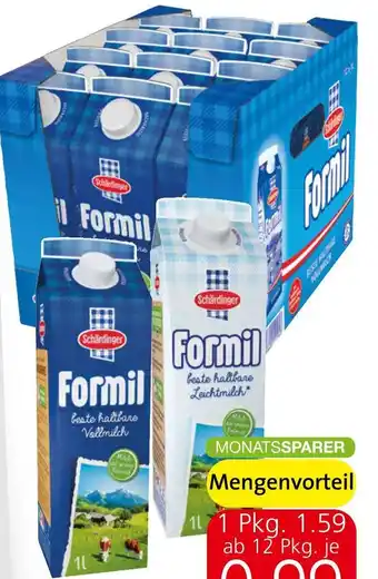 Spar Schärdinger Formil haltbare Vollmilch 3.5% oder Leichtmilch 0.5% Fett Angebot