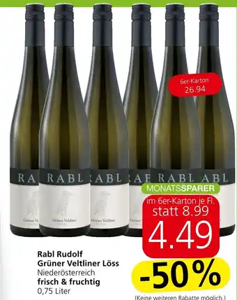Spar Rabl Rudolf Grüner Veltliner Löss Angebot