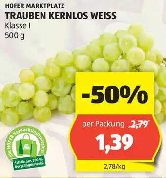 Hofer TRAUBEN KERNLOS WEISS Angebot