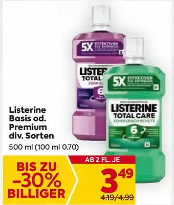 Billa Listerine Basis od. Premium Angebot