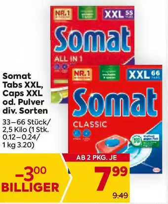 Billa Somat Tabs XXL, Caps XXL od. Pulver Angebot