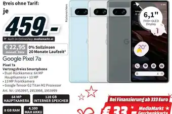 Media Markt Google Pixel 7a Angebot
