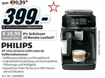 Media Markt EP 2331/10 Serie 2300 Latte Go Kaffeevollautomat Angebot