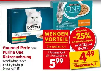 Interspar Gourmet Perle oder Purina One Katzennahrung Angebot
