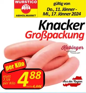 Wurstico Knacker per kilo Angebot