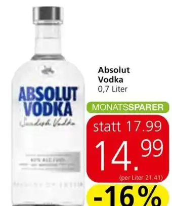 Eurospar Absolut Vodka Angebot