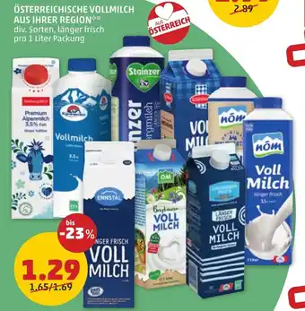 PENNY ÖSTERREICHISCHE VOLLMILCH Angebot