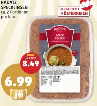PENNY RADATZ SPECKLINSEN PER KILO Angebot