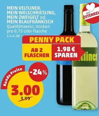 PENNY MEIN VELTLINER, MEIN WELSCHRIESLING, MEIN ZWEIGELT od. MEIN BLAUFRÄNKISCH Angebot