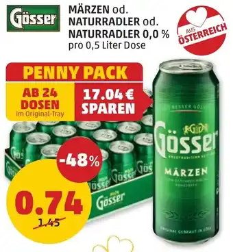 PENNY MÄRZEN od. Gösser NATURRADLER od. NATURRADLER Angebot