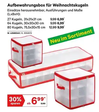 BayWa Aufbewahrungsbox für Weihnachtskugeln Angebot