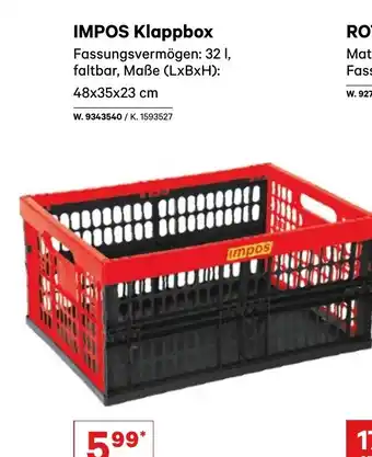 BayWa IMPOS Klappbox Angebot