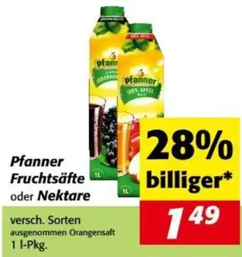 Nah&Frisch Pfanner Fruchtsäfte Angebot
