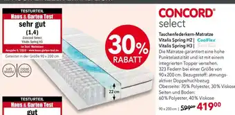 Matratzen Concord Taschenfederkern-Matratze Vitalis Spring H2 Angebot