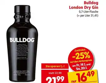 Interspar Bulldog London Dry Gin Angebot